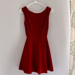Red velvet dress